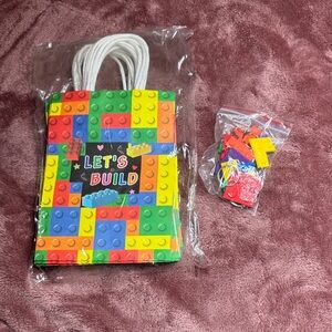 Colorful Building Block Party Bags for Kids with keychains